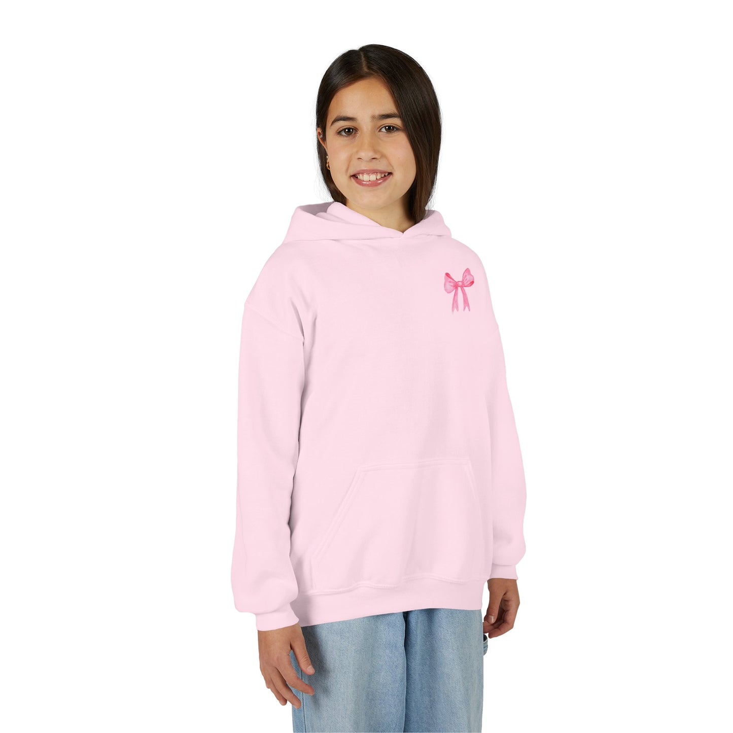 Youth Hoodie Sweatshirt w/ Pink Bow