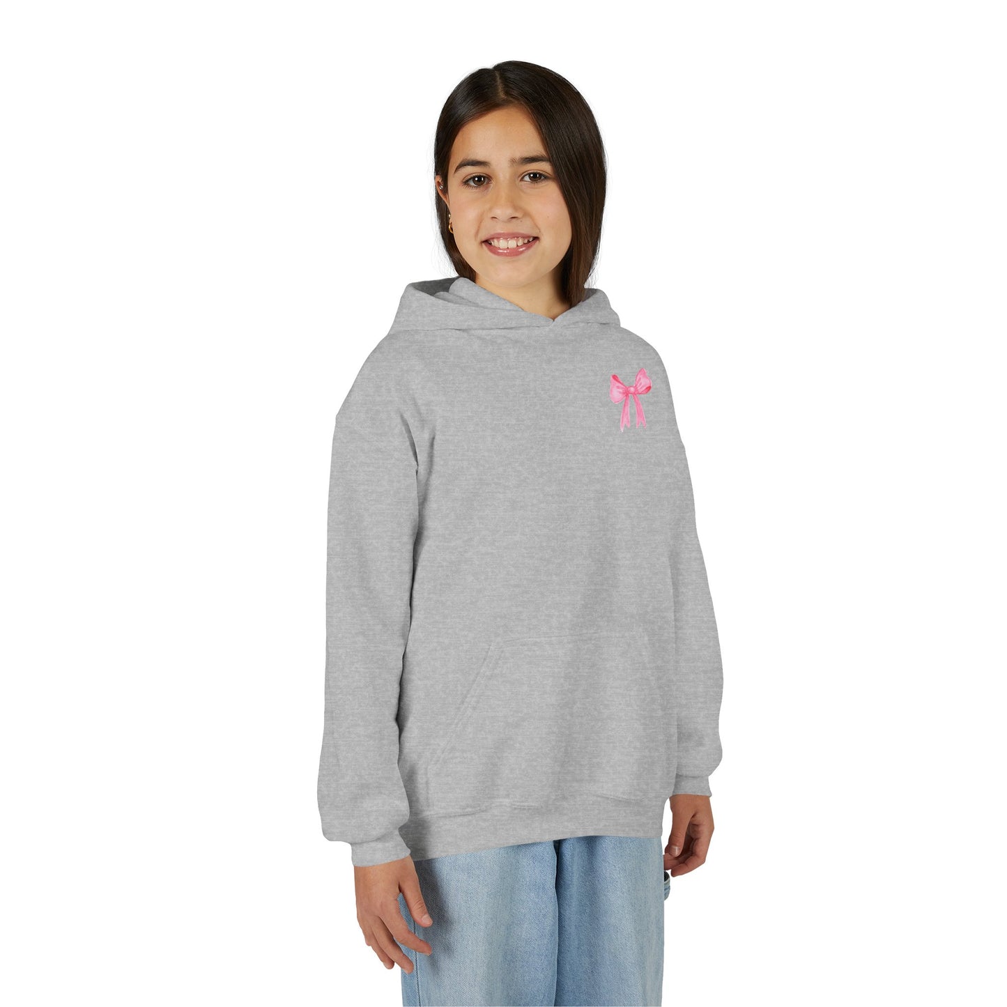 Youth Hoodie Sweatshirt w/ Pink Bow