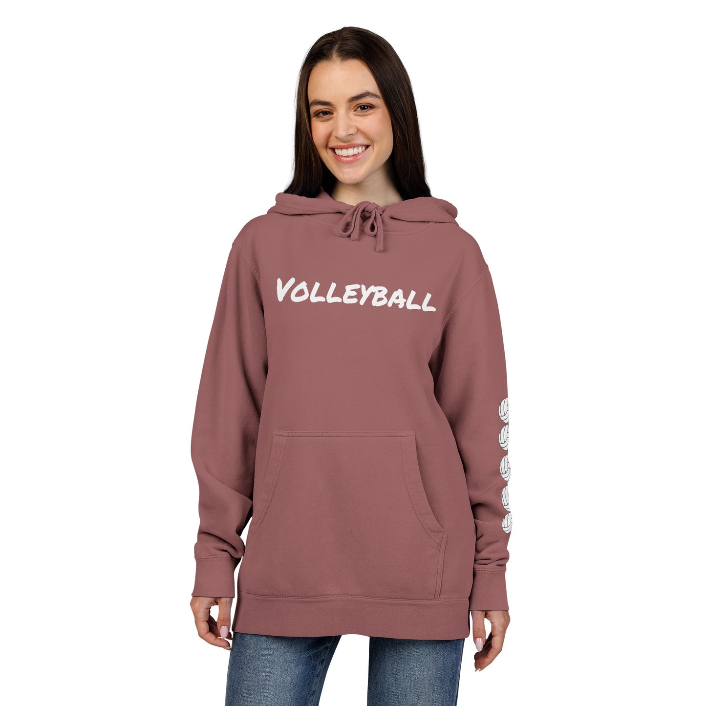 Cozy Volleyball Hoodie - Maroon