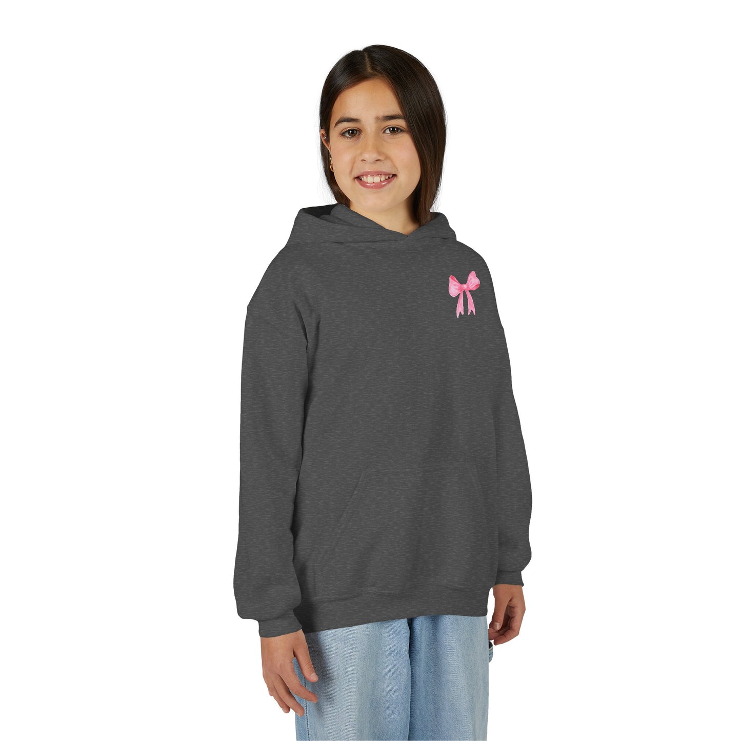 Youth Hoodie Sweatshirt w/ Pink Bow