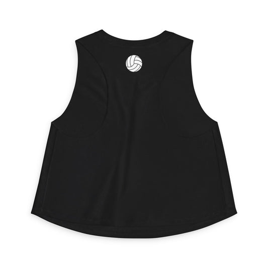 Women's Volleyball Crop Tank - Solid Black