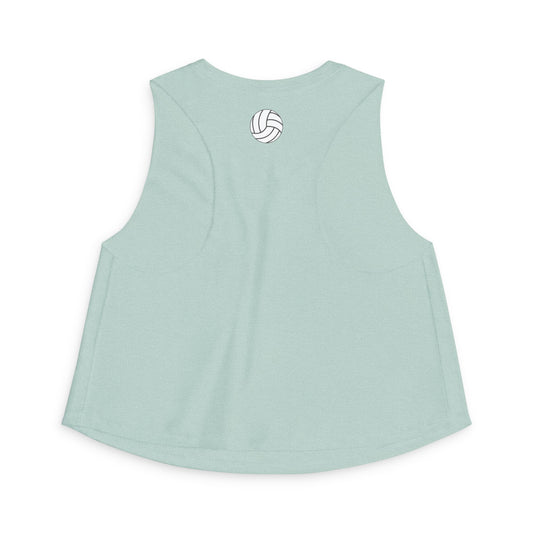Women's Volleyball Crop Tank - Heather Dusty Blue