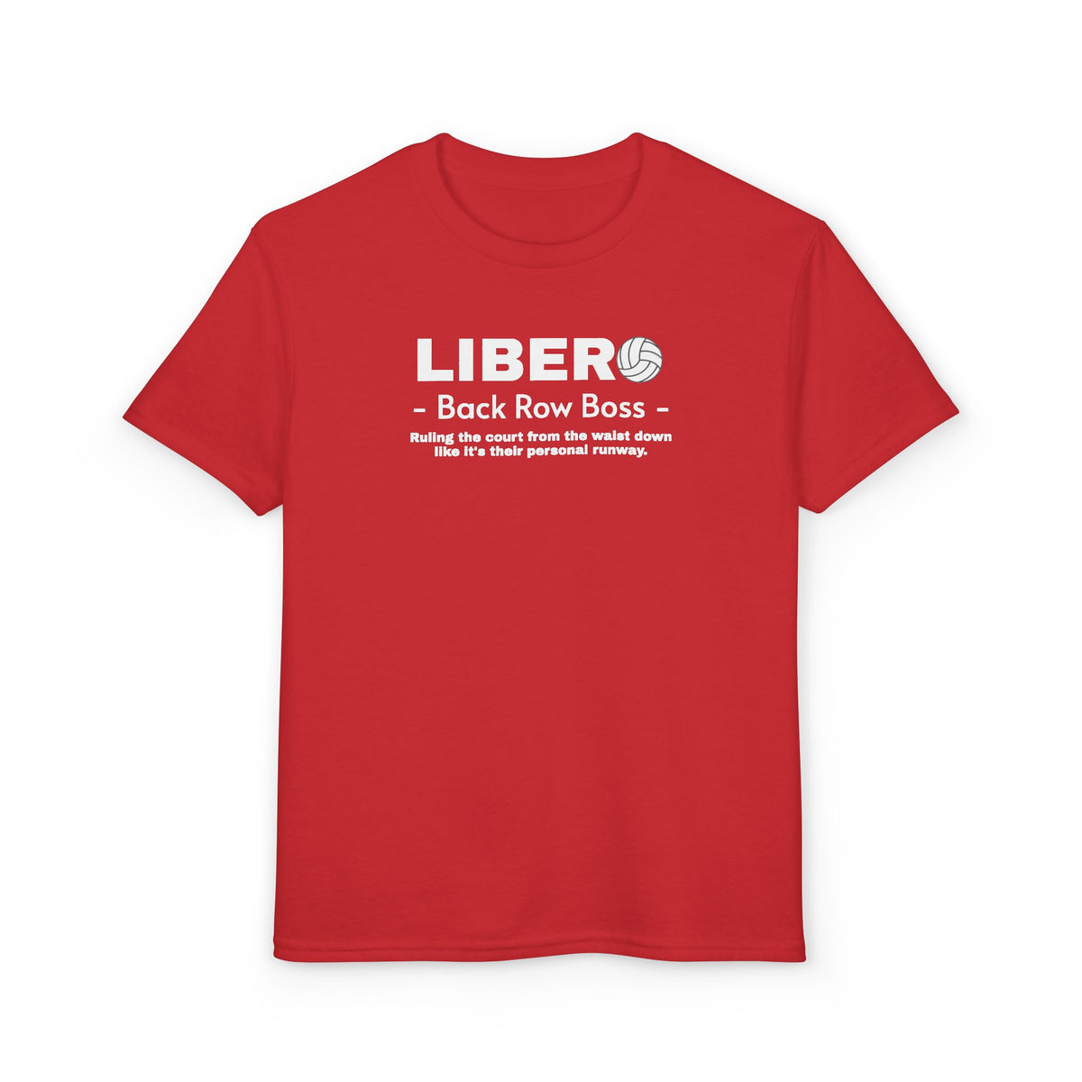 Youth Libero Volleyball T-Shirt — "Back Row Boss" Athletic Tee