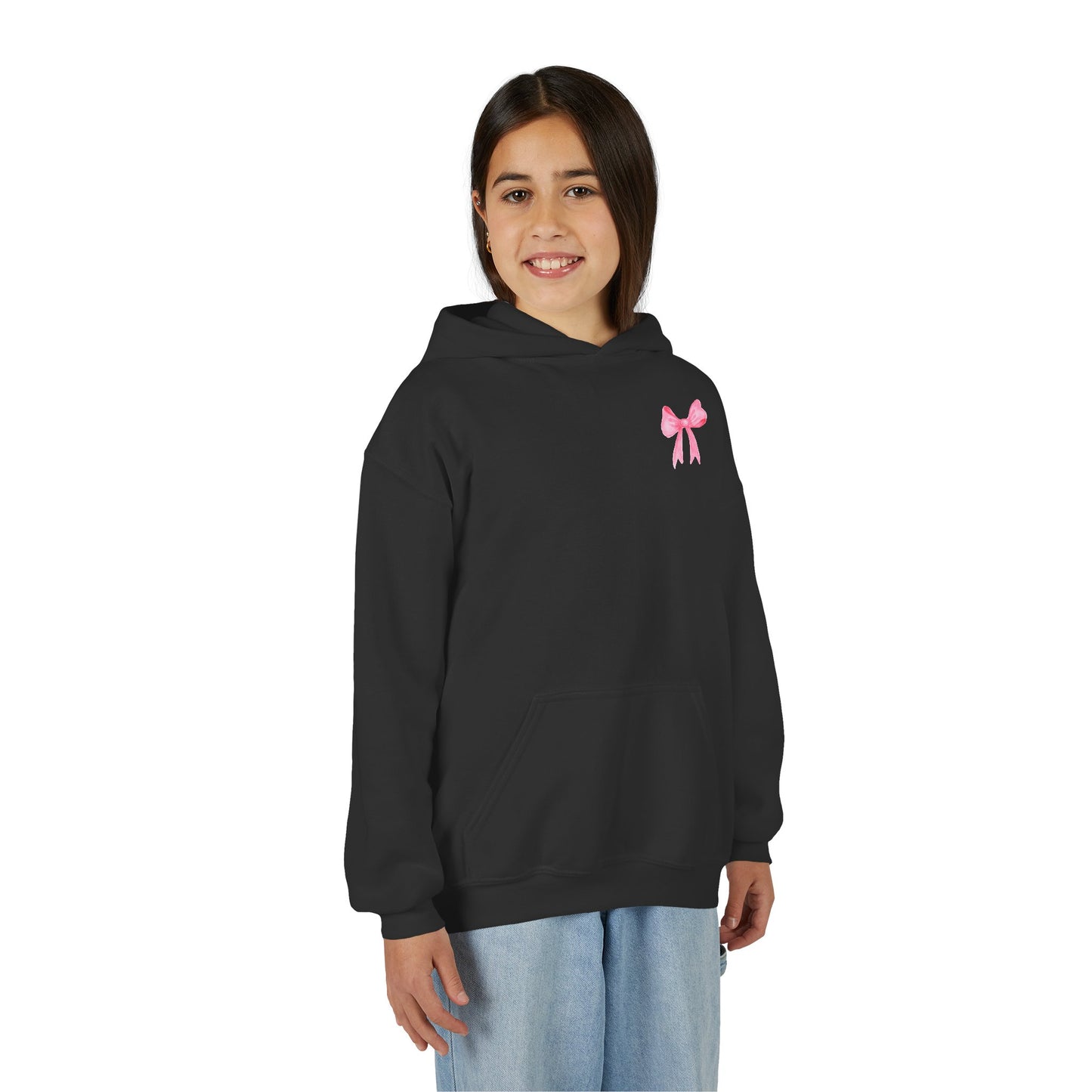 Youth Hoodie Sweatshirt w/ Pink Bow