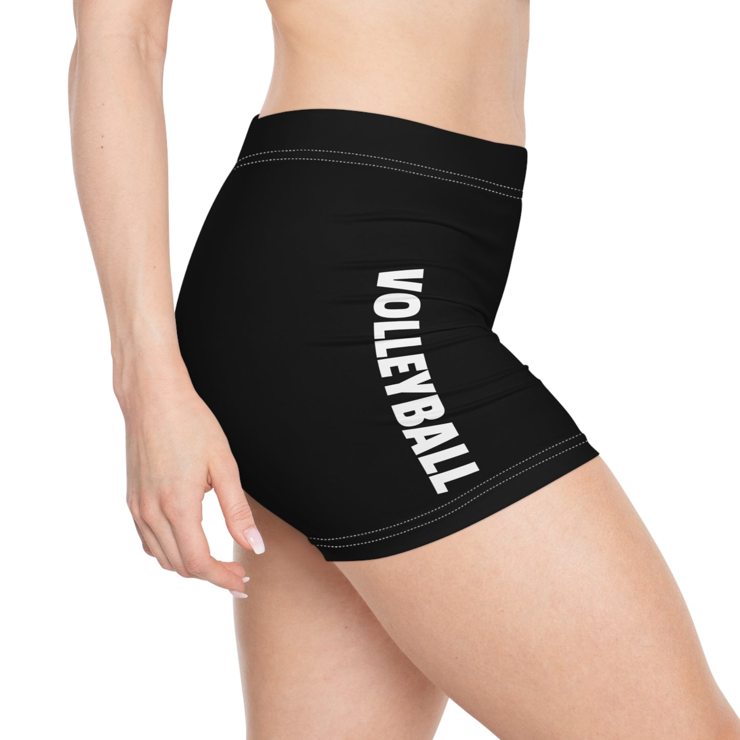 Volleyball Women's Athletic Shorts — Black Performance Gym Shorts
