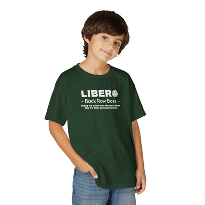 Youth Libero Volleyball T-Shirt — "Back Row Boss" Athletic Tee