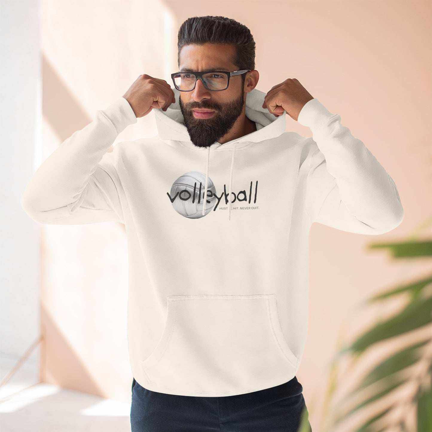 Hustle. Hit. Never Quit. Volleyball Hoodie