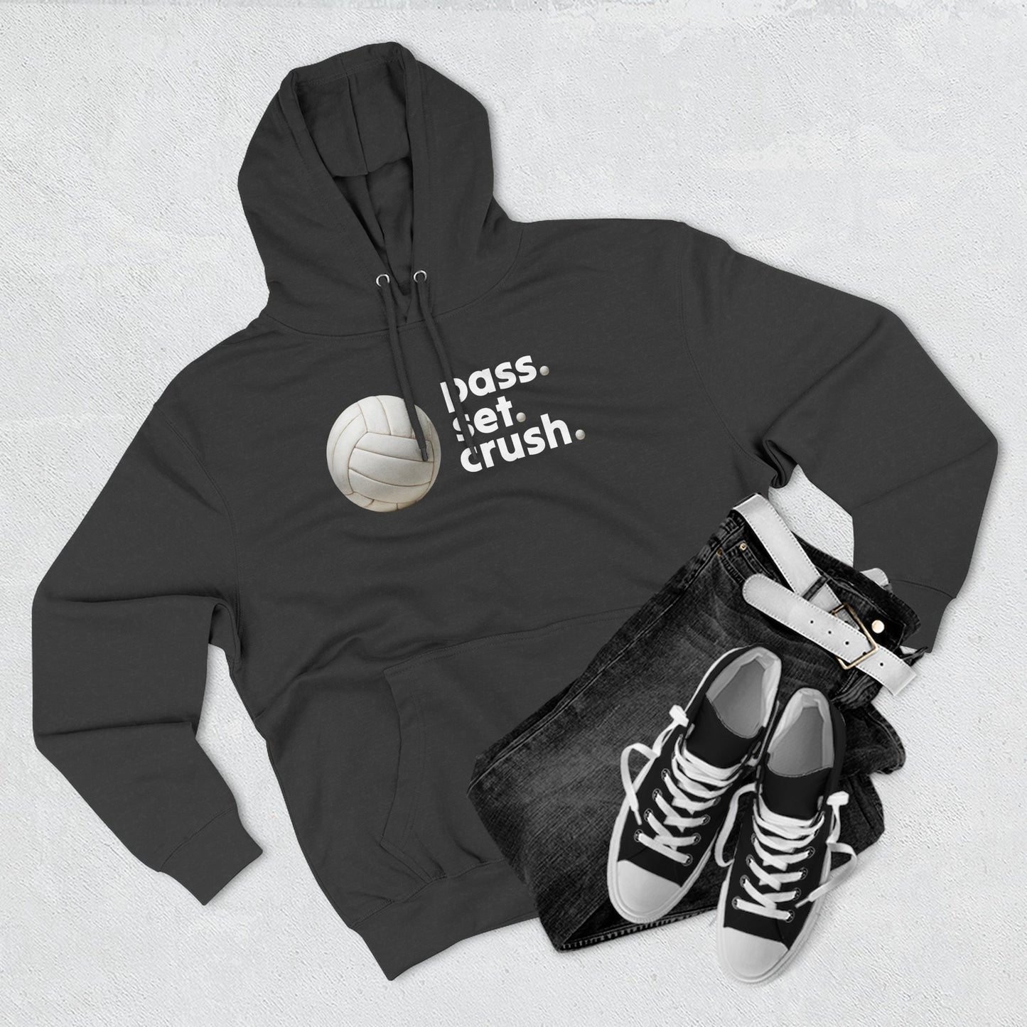 Pass. Set. Crush. Volleyball Hoodie