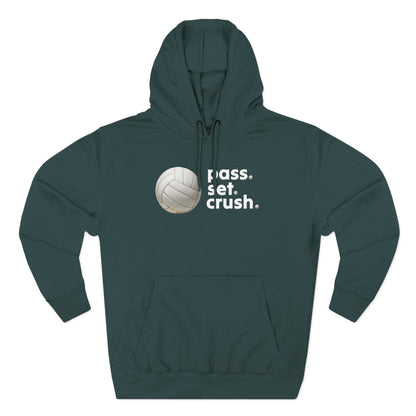 Pass. Set. Crush. Volleyball Hoodie
