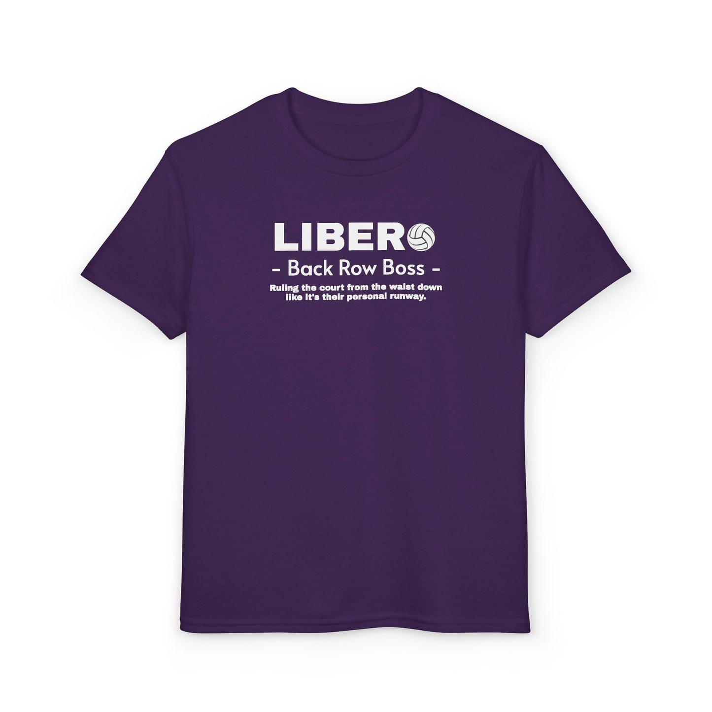 Youth Libero Volleyball T-Shirt — "Back Row Boss" Athletic Tee