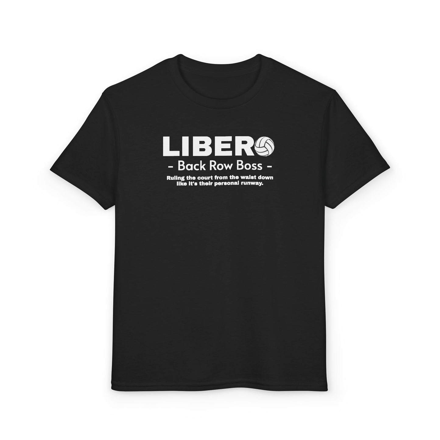 Youth Libero Volleyball T-Shirt — "Back Row Boss" Athletic Tee