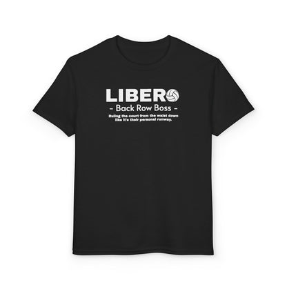 Youth Libero Volleyball T-Shirt — "Back Row Boss" Athletic Tee