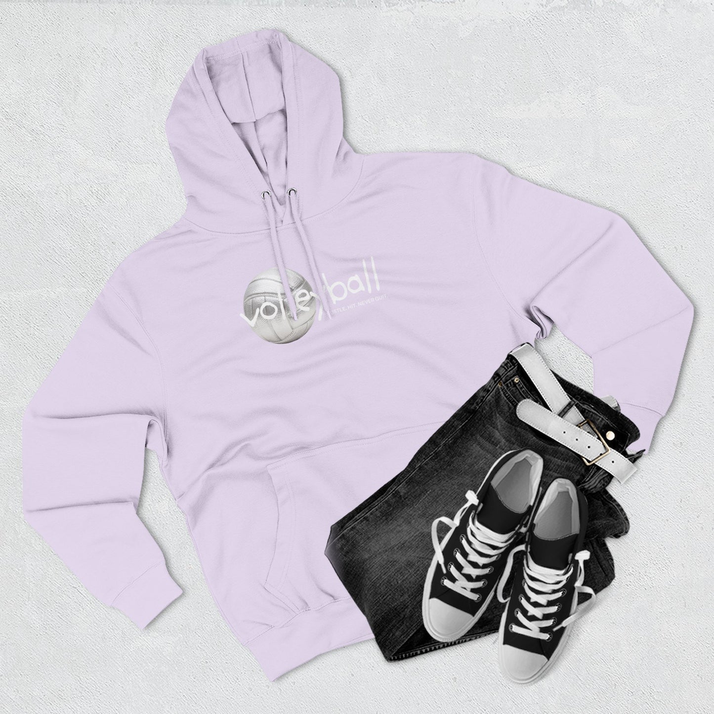 Hustle. Hit. Never Quit. Volleyball Hoodie