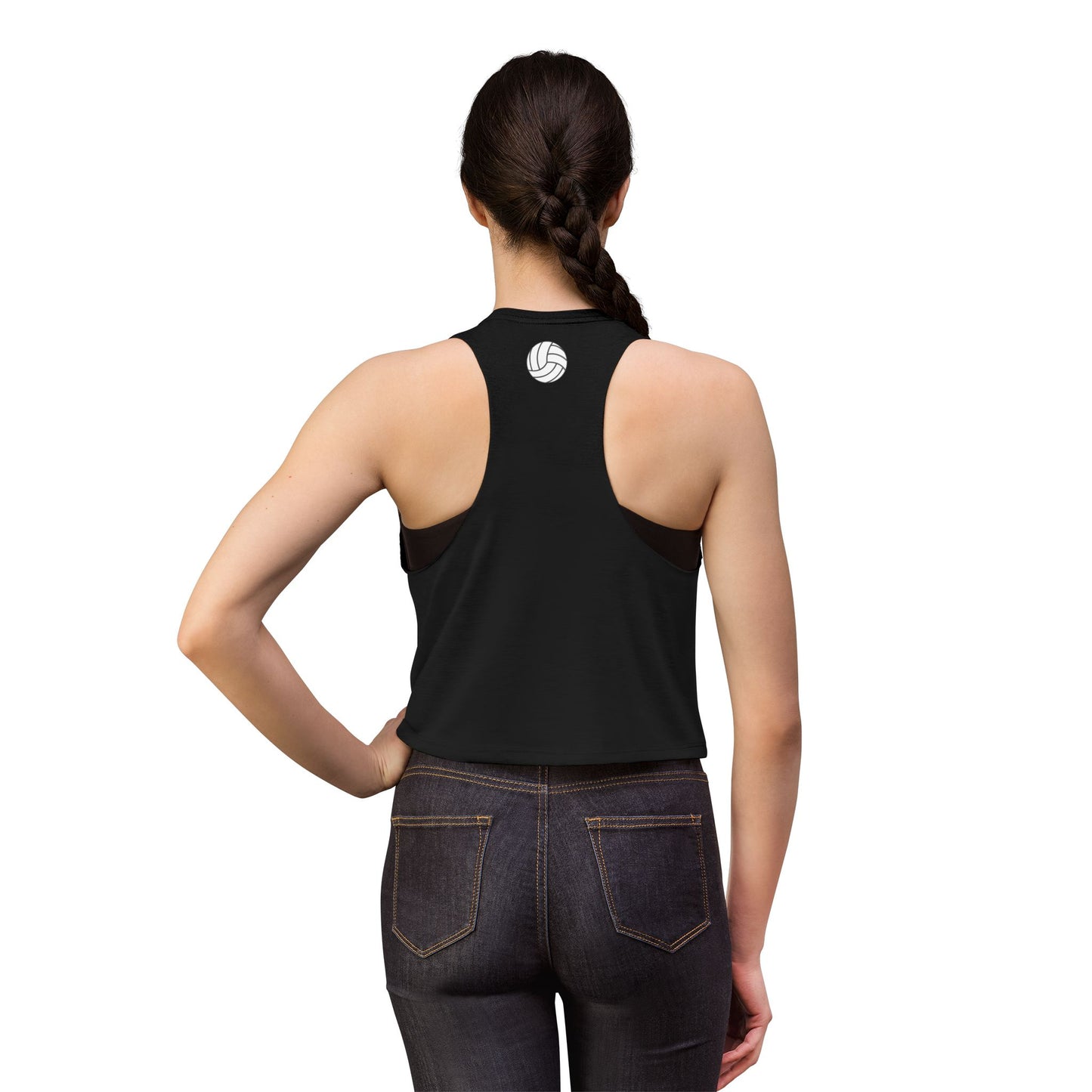 Women's Volleyball Crop Tank - Solid Black