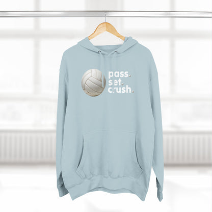 Pass. Set. Crush. Volleyball Hoodie