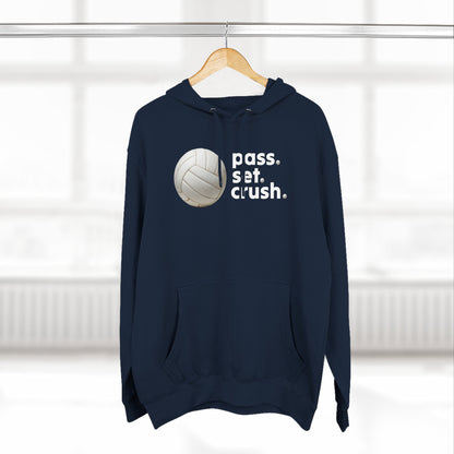 Pass. Set. Crush. Volleyball Hoodie
