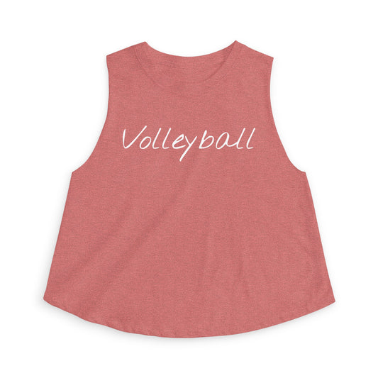 Women's Volleyball Crop Tank - Heather Mauve