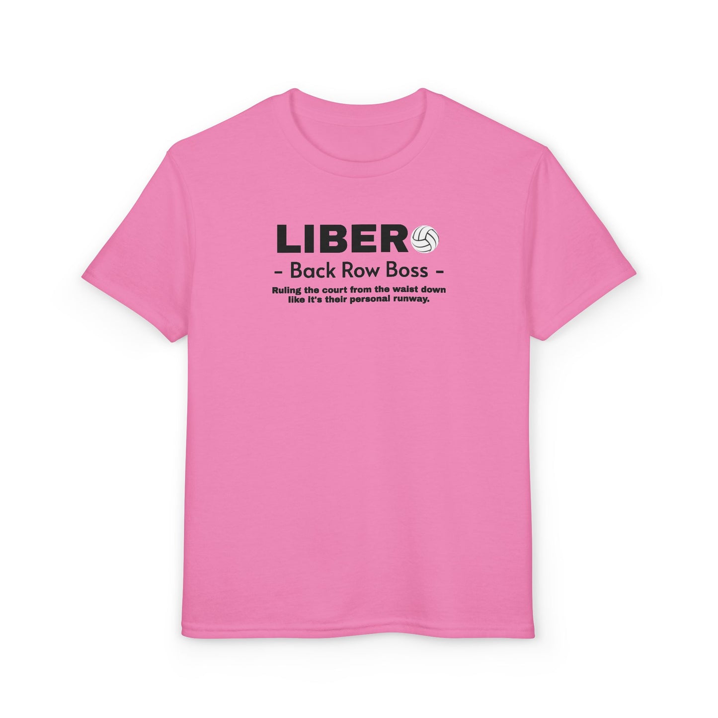 Youth Libero Volleyball T-Shirt — "Back Row Boss" Athletic Tee