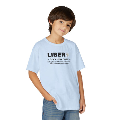 Youth Libero Volleyball T-Shirt — "Back Row Boss" Athletic Tee