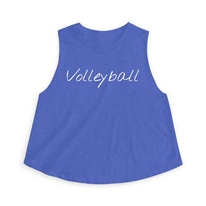 Women's Volleyball Crop Tank - Heather True Royal