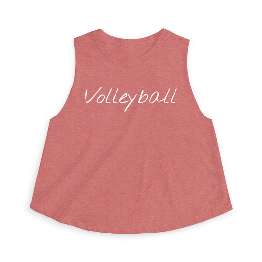 Women's Volleyball Crop Tank - Heather Mauve