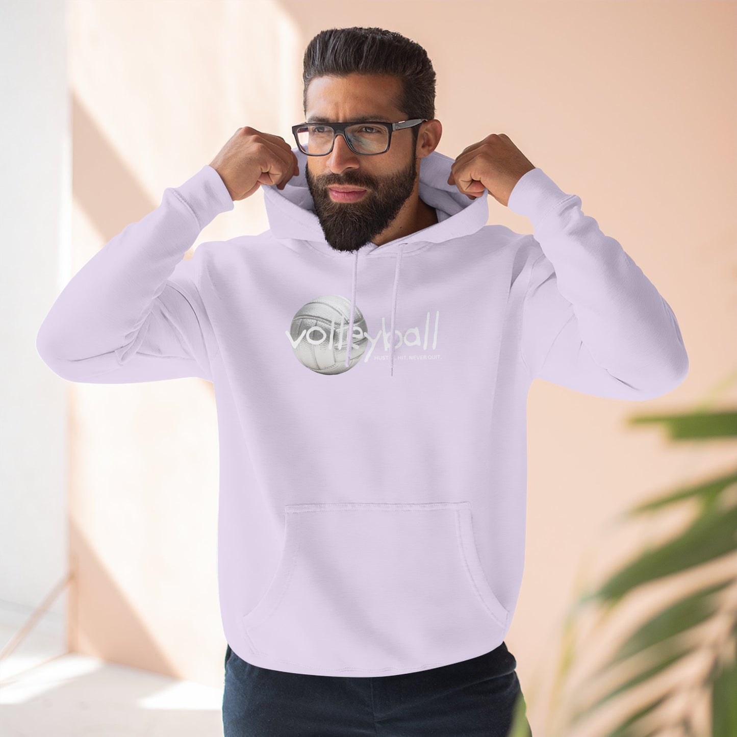 Hustle. Hit. Never Quit. Volleyball Hoodie