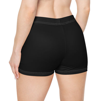 Volleyball Women’s Athletic Shorts – Bold Side Text Sports Shorts - Black
