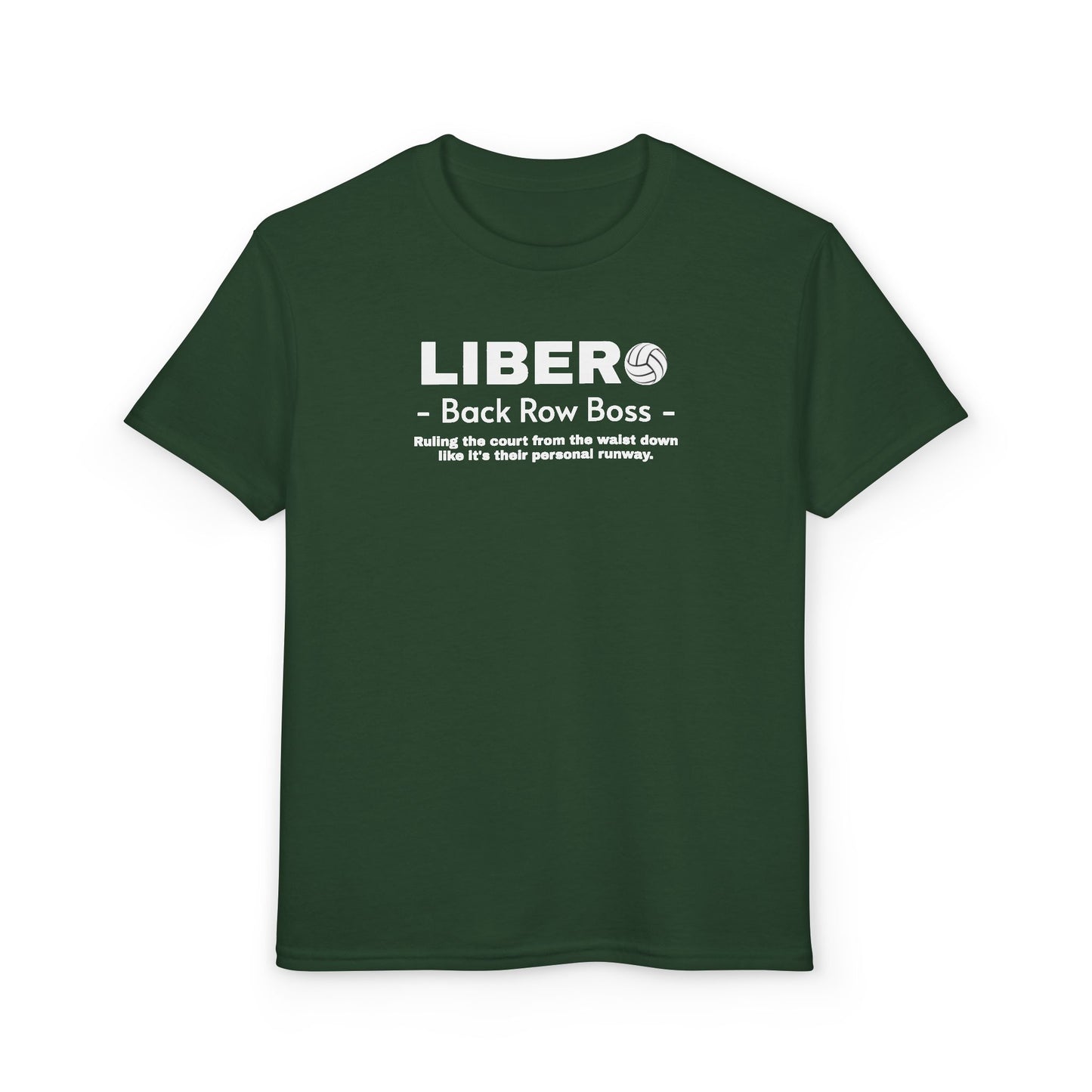 Youth Libero Volleyball T-Shirt — "Back Row Boss" Athletic Tee