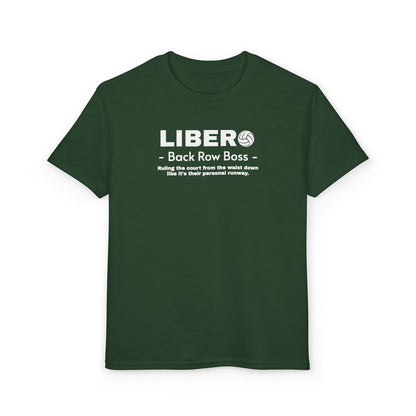 Youth Libero Volleyball T-Shirt — "Back Row Boss" Athletic Tee