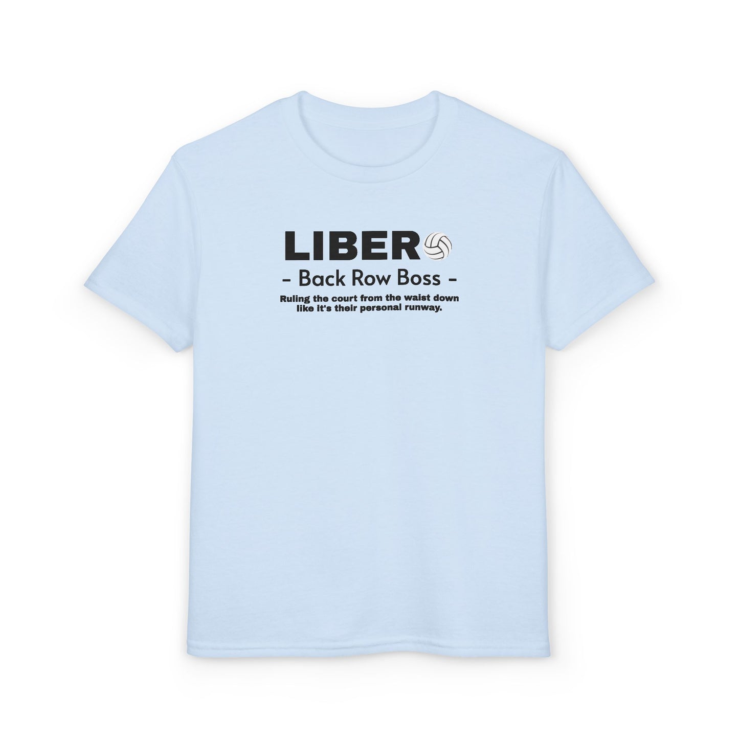 Youth Libero Volleyball T-Shirt — "Back Row Boss" Athletic Tee