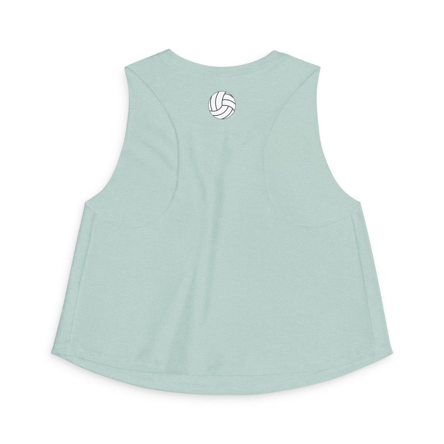 Women's Volleyball Crop Tank - Heather Dusty Blue