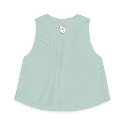 Women's Volleyball Crop Tank - Heather Dusty Blue