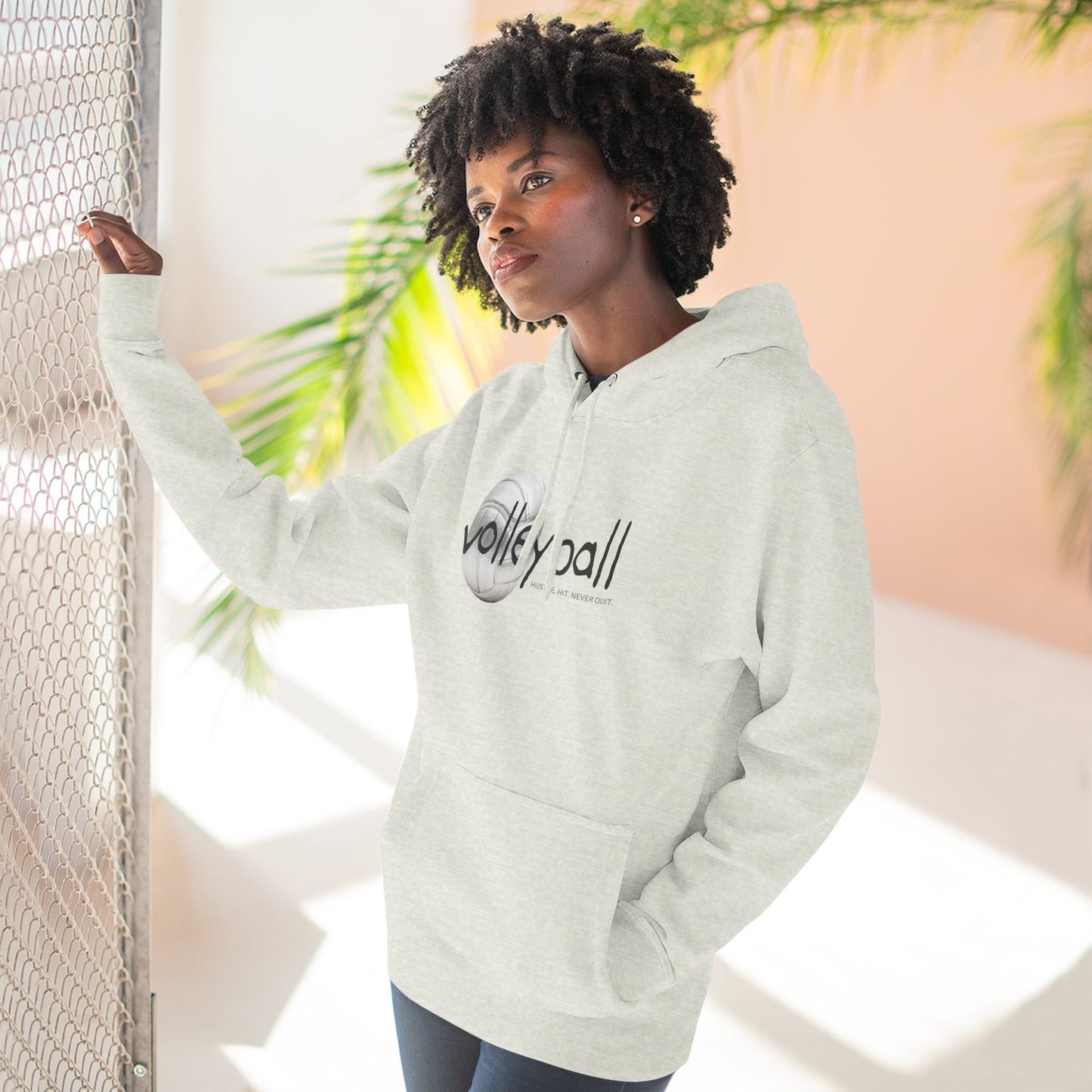 Hustle. Hit. Never Quit. Volleyball Hoodie