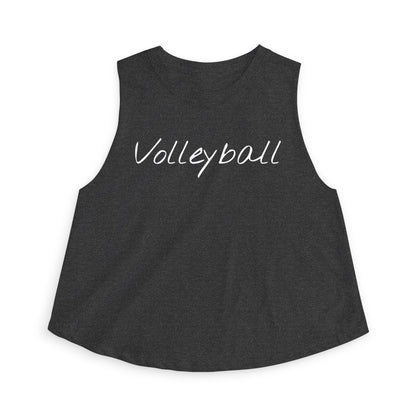 Women's Volleyball Crop Tank - Dark Grey Heather
