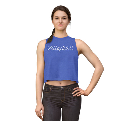 Women's Volleyball Crop Tank - Heather True Royal