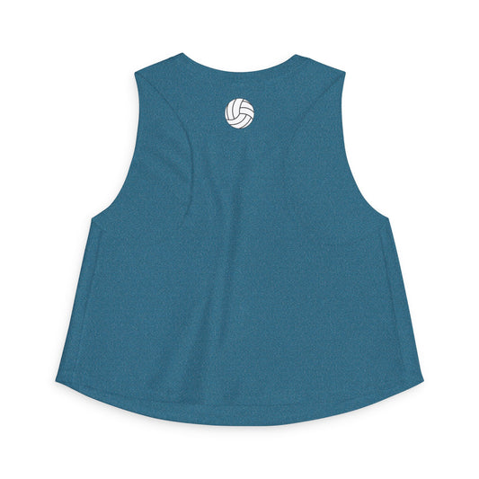 Women's Volleyball Crop Tank - Heather Deep Teal