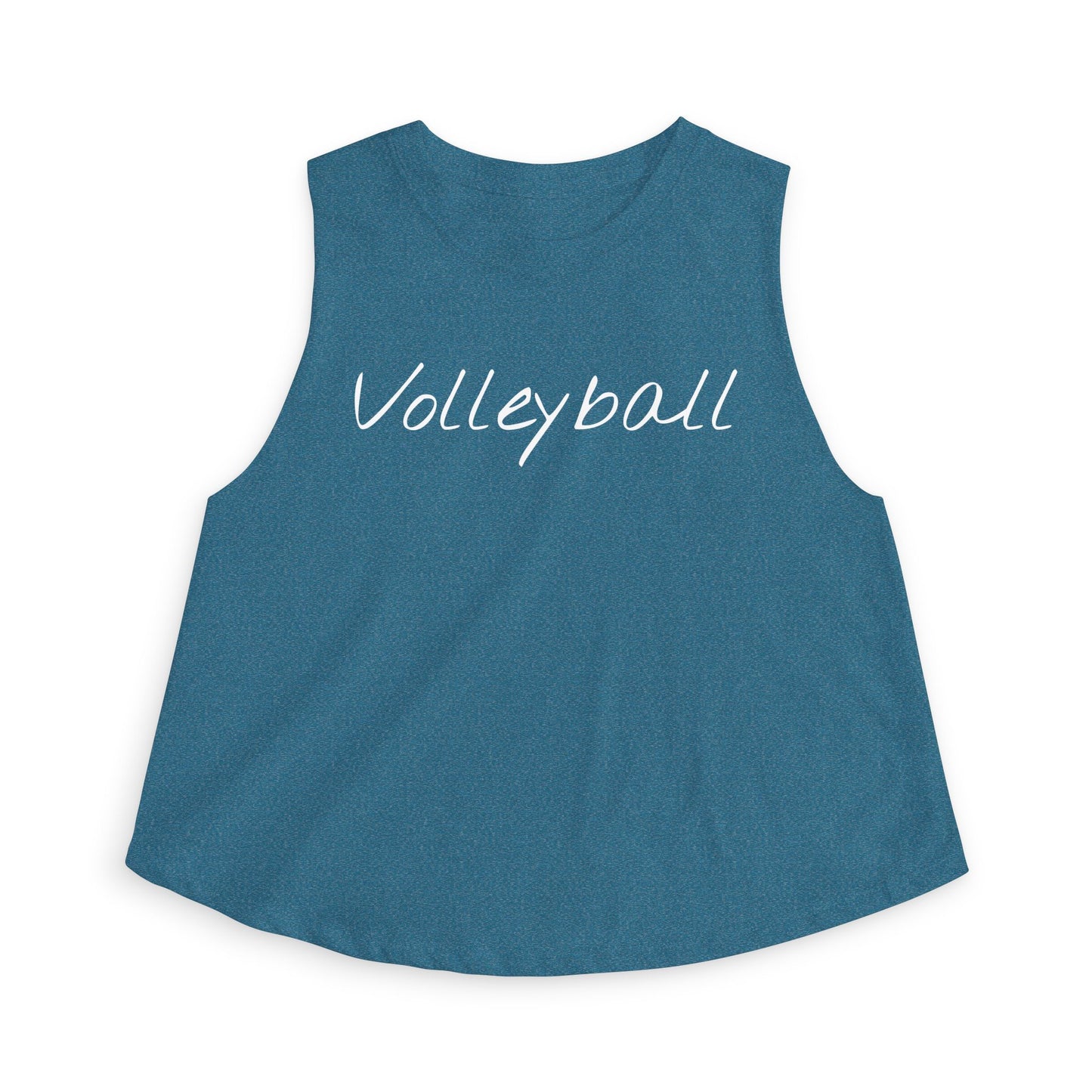 Women's Volleyball Crop Tank - Heather Deep Teal