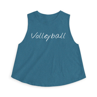 Women's Volleyball Crop Tank - Heather Deep Teal