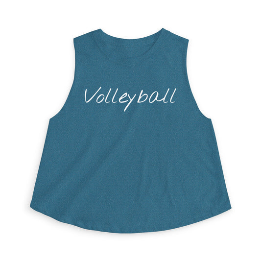 Women's Volleyball Crop Tank - Heather Deep Teal