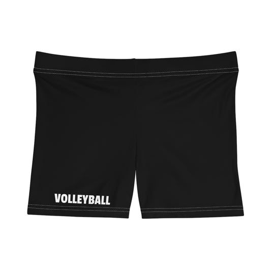 Volleyball Women’s Athletic Shorts – Bold Side Text Sports Shorts - Black