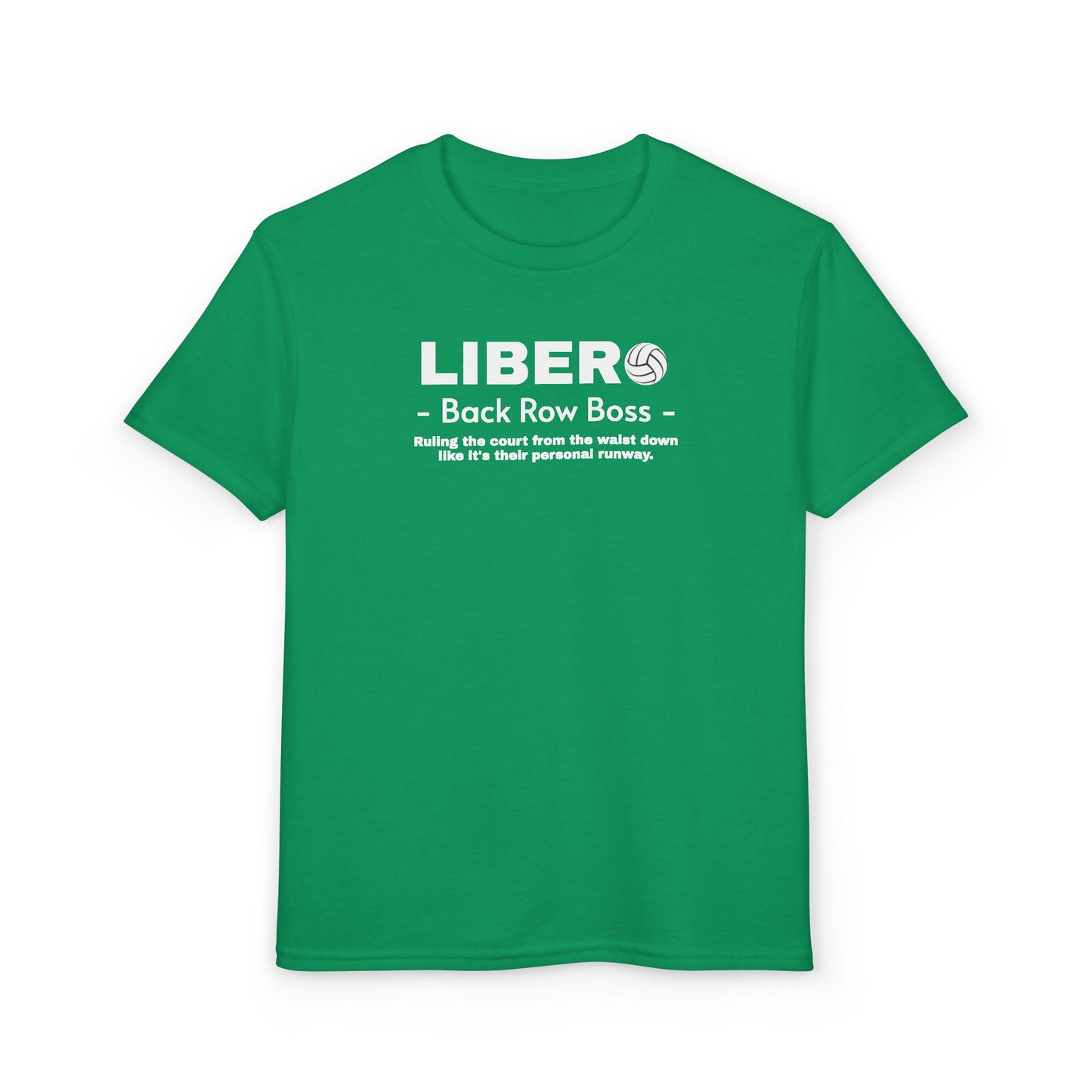 Youth Libero Volleyball T-Shirt — "Back Row Boss" Athletic Tee