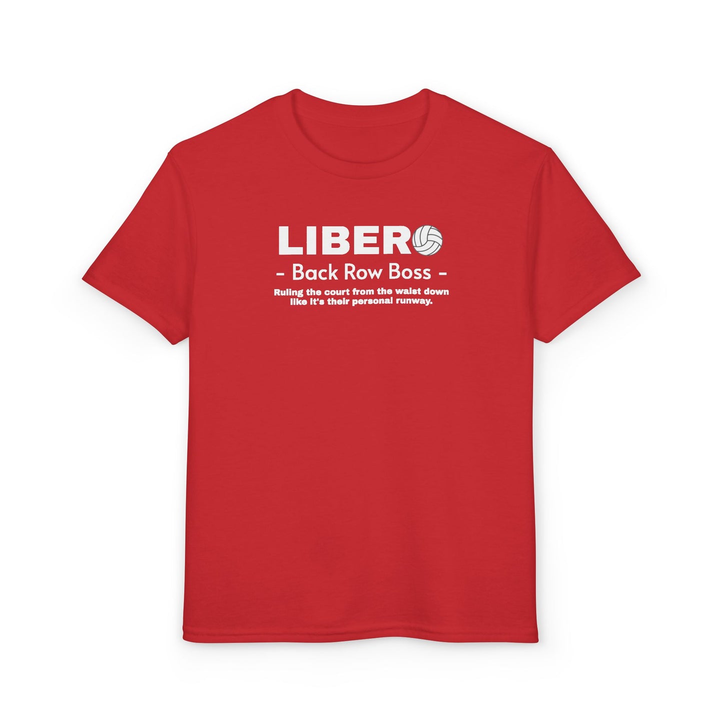 Youth Libero Volleyball T-Shirt — "Back Row Boss" Athletic Tee