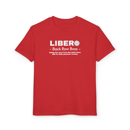 Youth Libero Volleyball T-Shirt — "Back Row Boss" Athletic Tee