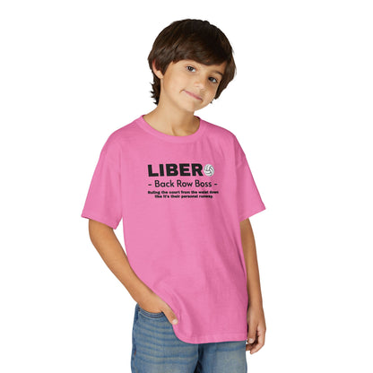 Youth Libero Volleyball T-Shirt — "Back Row Boss" Athletic Tee