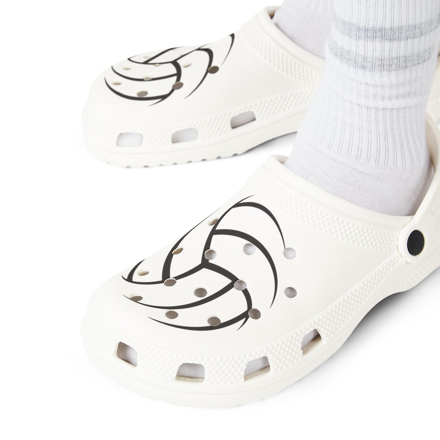 Volleyball Graphic EVA Foam Clogs — Lightweight Slip-On Shoes