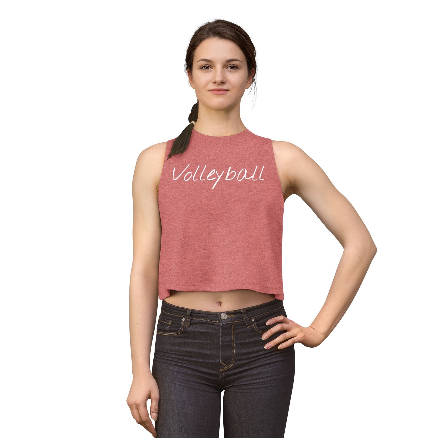 Women's Volleyball Crop Tank - Heather Mauve