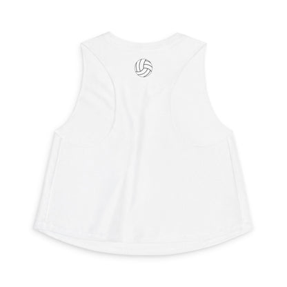 Women's Volleyball Crop Tank - Solid White Blend
