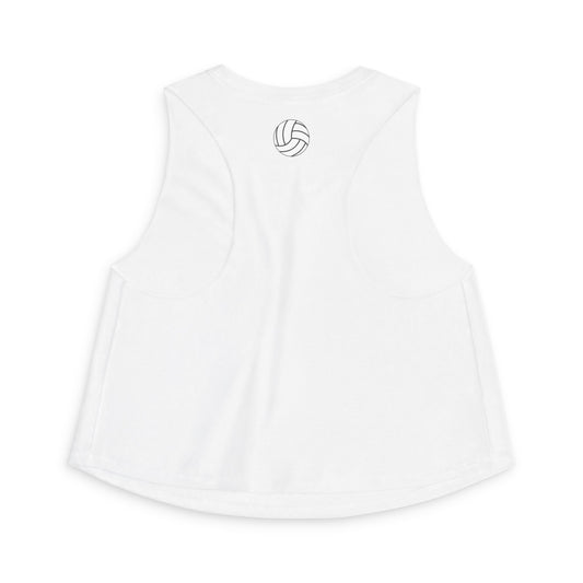 Women's Volleyball Crop Tank - Solid White Blend