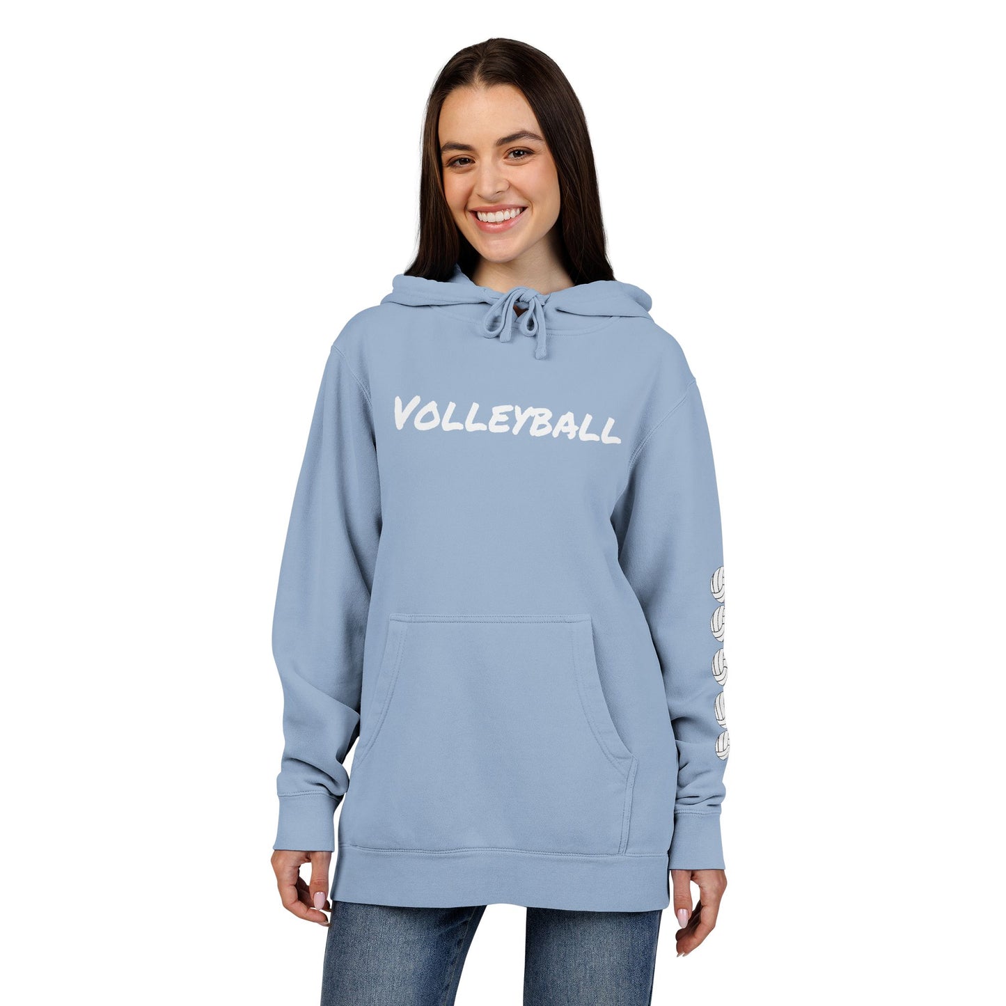 Cozy Volleyball Hoodie - Light Blue
