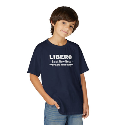 Youth Libero Volleyball T-Shirt — "Back Row Boss" Athletic Tee